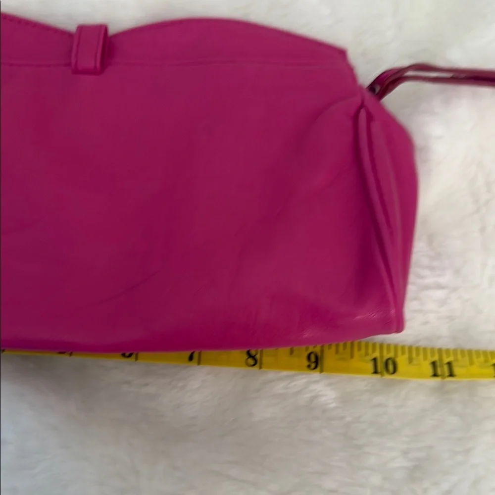 Bold Pink Clutch Wristlet with Structured Design - Picture 7 of 10